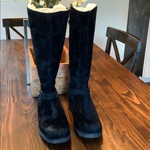 Tall black sueded UGG boots